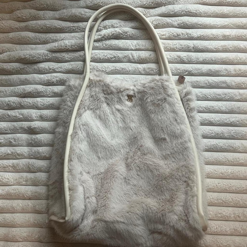 Victoria's Secret Soft Cream Faux Fur Shoulder Bag